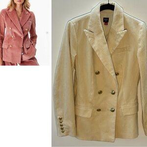 NWOT Rowing Blazers 🔥Cream Corduroy Double Breasted Soft Cotton Women’s Sz XXS